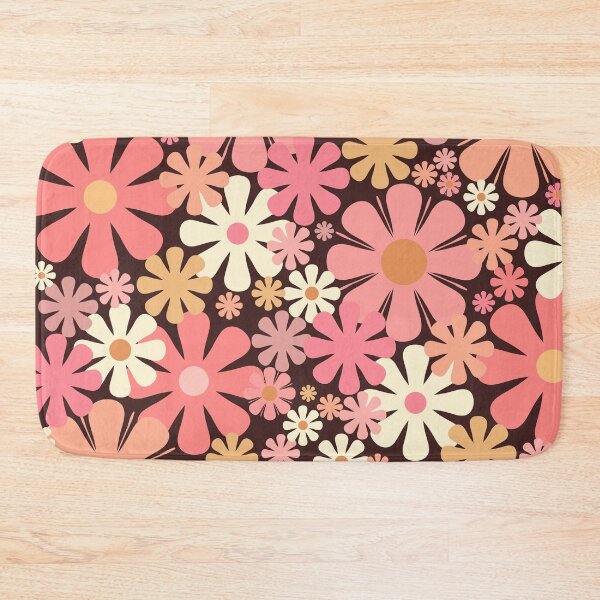 Item preview, Vintage Aesthetic Retro Floral Pattern in Blush Pink and Brown 60s 70s Style designed and sold by kierkegaard.