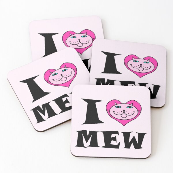 Item preview, I HEART MEW - PINK CAT designed and sold by RawSunArt.