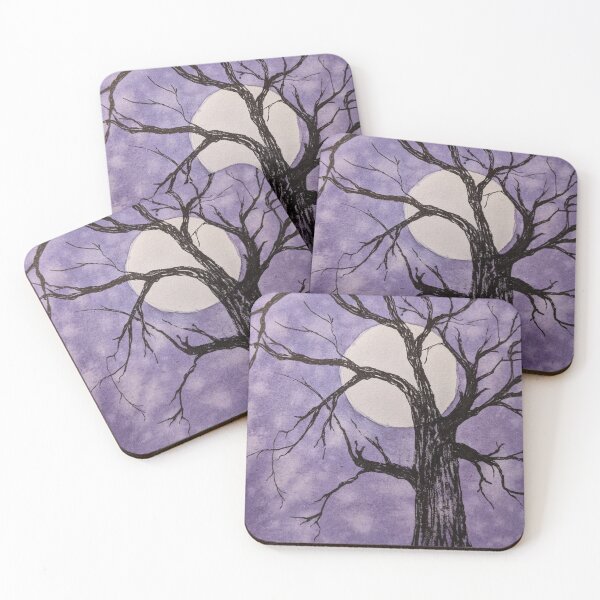 Moonlight Trees III Coasters (Set of 4)