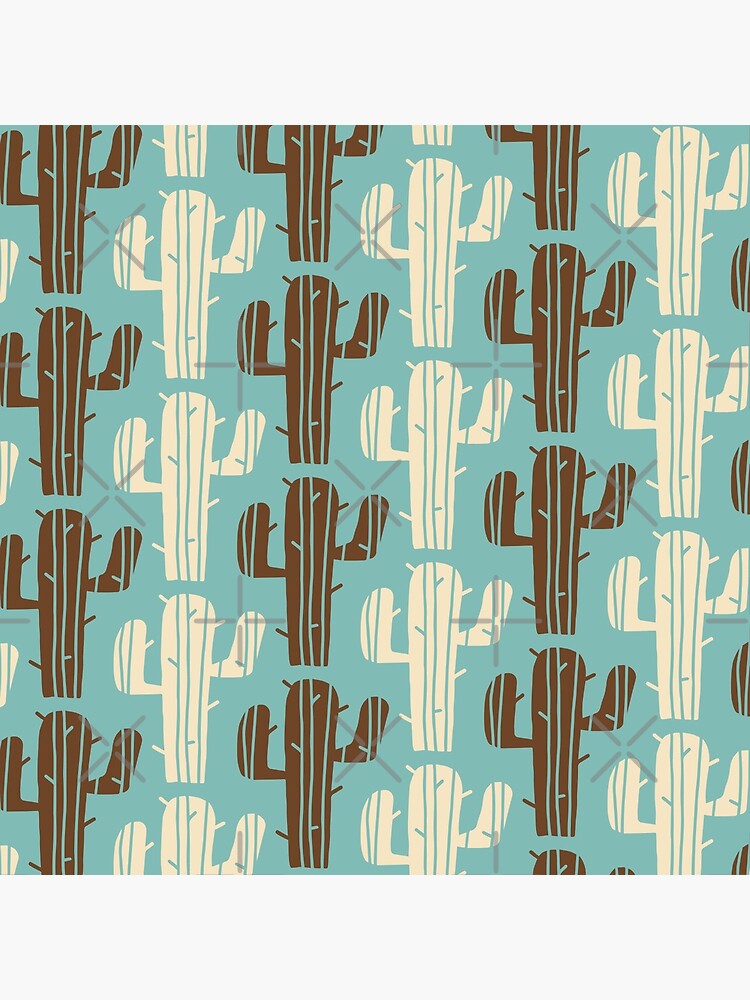 Disover Mid Century Modern Desert Cactus Pattern 428 Premium Matte Vertical Poster