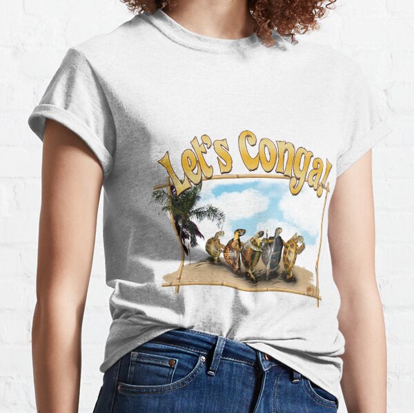 Tortoises and Turtles Conga Dancing on the Beach Classic T-Shirt