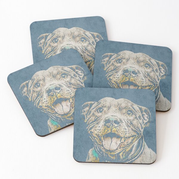 Item preview, Staffordshire terrior wood print digital drawing designed and sold by Amy Matson.