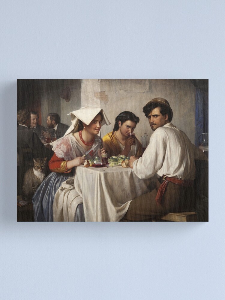 Thumbnail 2 of 3, Canvas Print, In a Roman Osteria, by Carl Bloch. designed and sold by Historical Paintings.