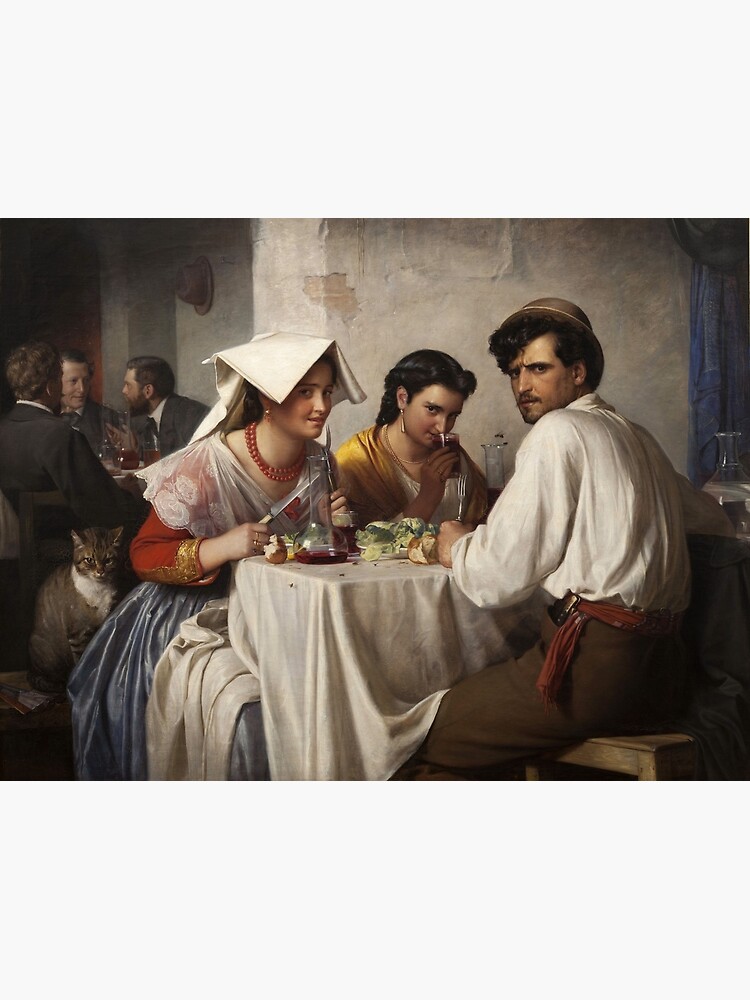Thumbnail 3 of 3, Canvas Print, In a Roman Osteria, by Carl Bloch. designed and sold by Historical Paintings.