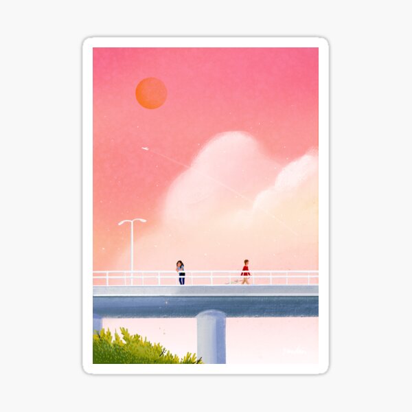 pink sky Sticker