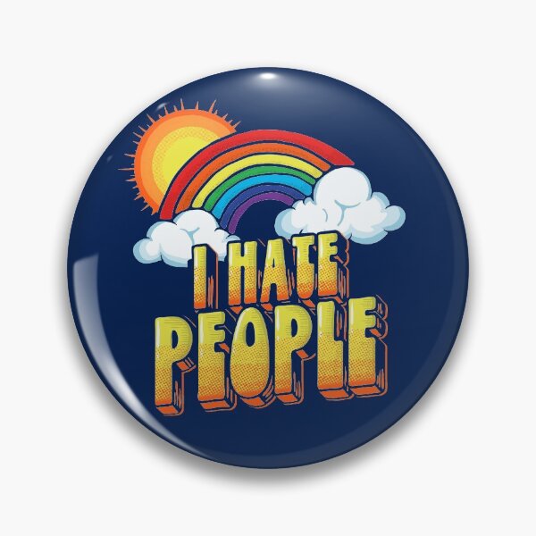 Item preview, I Hate People Funny Retro Introvert Rainbow  designed and sold by giantstepdesign.