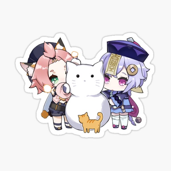 Artikel-Vorschau von Qiqi & Diona | Genshin Impact Sticker "Schneemann", designt und verkauft von Asiapenguin.