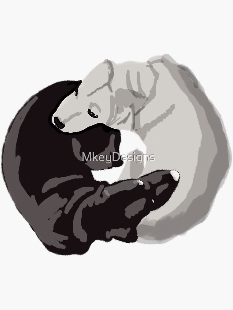 Ying Yang Dog Bandana - 100% Cotton, Adjustable, One Size & XS Sizes For Small To Large Dogs