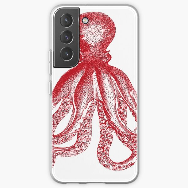 Octopus | Vintage Octopus | Tentacles | Sea Creatures | Nautical | Ocean | Sea | Beach | Red and White |  Samsung Galaxy Soft Case