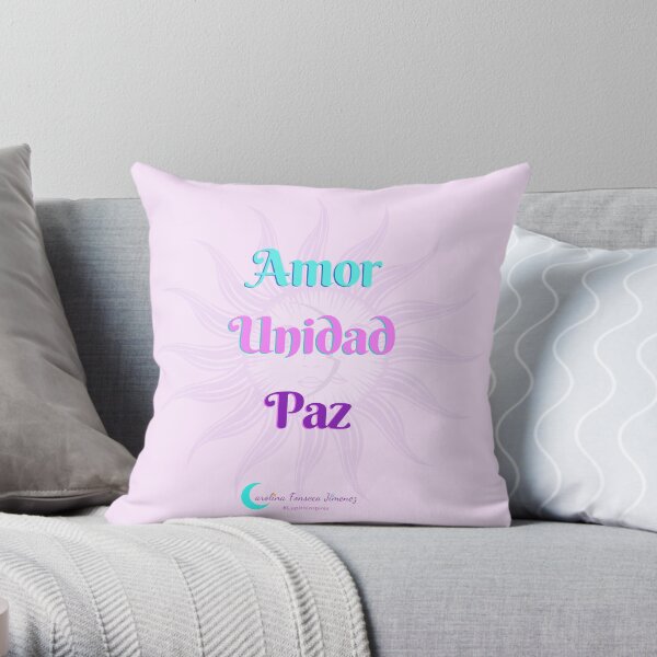 Vive con Amor, Unidad, y Paz (Spanish Version) Throw Pillow