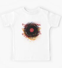 Vinyl Record Retro Grunge with Paint and Scratches - Music DJ! Kids Tee