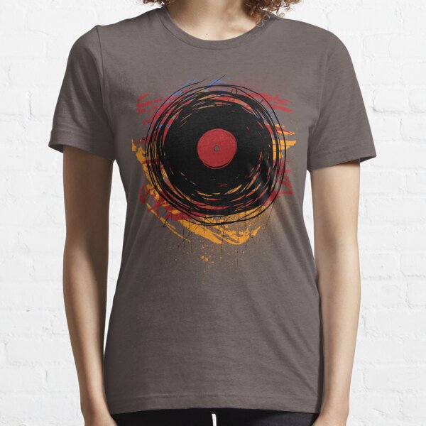 Vinyl Record Retro Grunge with Paint and Scratches - Music DJ! Essential T-Shirt