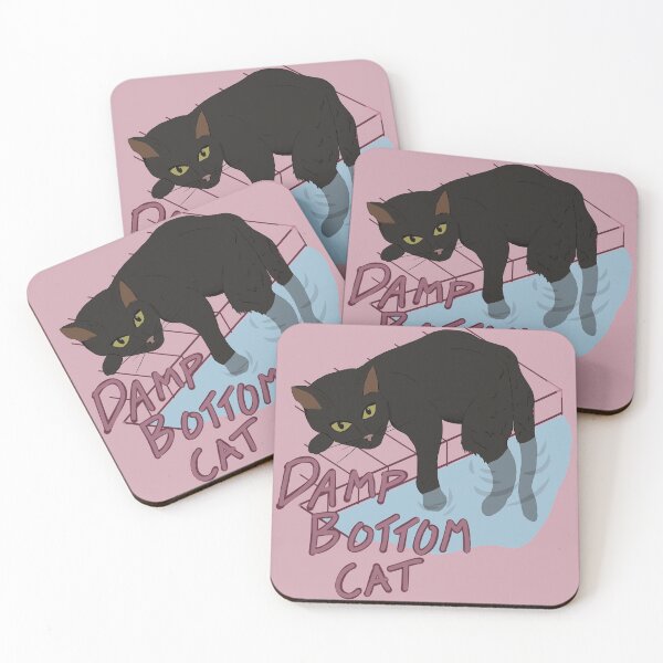 Item preview, Damp Bottom Cat Black (Pink) designed and sold by Polkadot4946.