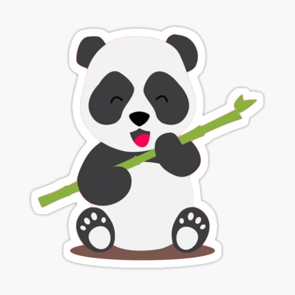 Baby Panda Chewing Bamboo - Animal