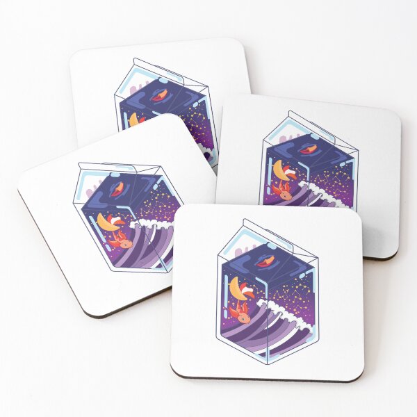 Item preview, A Whole World Below - Milk Carton Koi Starry Skies With Wave Purple Aesthetic designed and sold by thecatcouch.