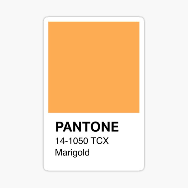 Pantone Marigold 14 1050 Tcx Sticker By Itsyagirljea Redbubble