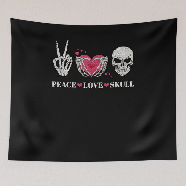 Item preview, Peace Love Skull Skeletion Hand Bone Halloween designed and sold by BaseStore.