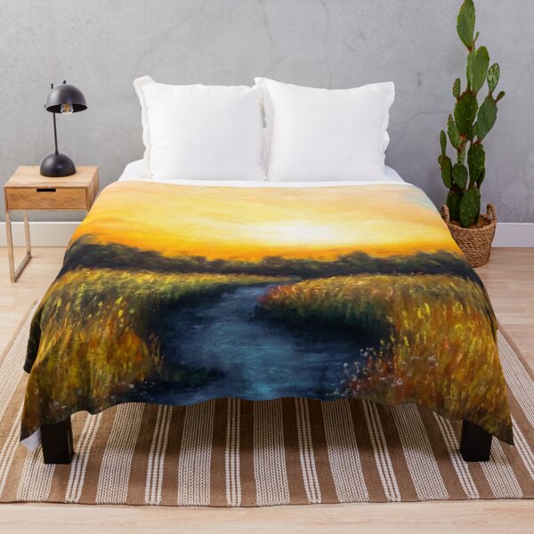 Item preview, Golden hour over river designed and sold by Red Witch Art.
