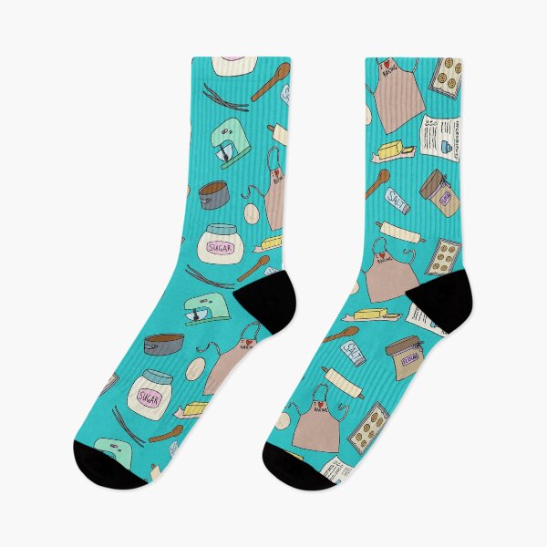 Item preview, Baking Pattern - Cute Baker - Teal designed and sold by BundaBear.