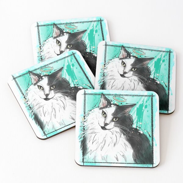 Item preview, Black and White Cat - Digital Watercolor designed and sold by Chrissy Hoff Hudson.