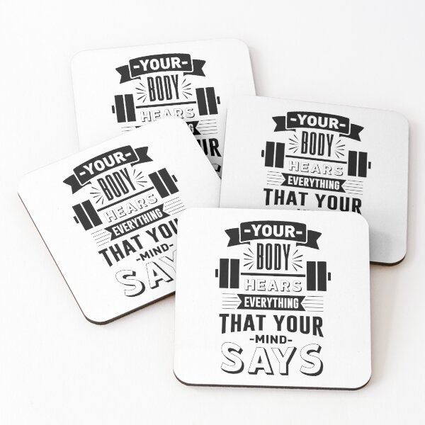 Item preview, Your Body Hears Everything That Your Mind Says - Gym Motivational Quote designed and sold by RUCZENO.