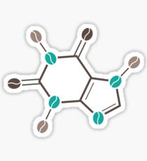 coffee beans caffeine structure Sticker