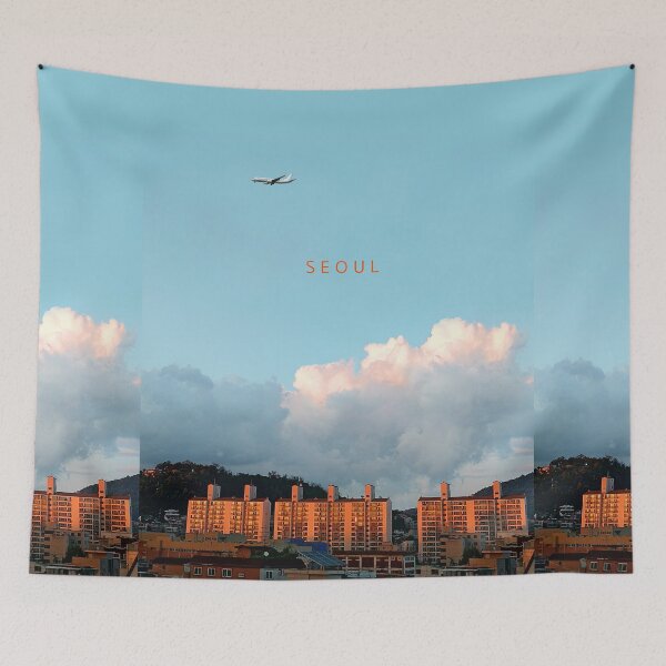 Item preview, Seoul Cityscape, Blue Sky, Hongdae, Korea, 서울, 홍대 designed and sold by Yuza Art.