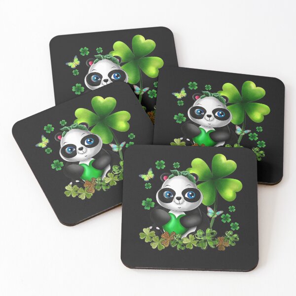 Item preview, Girls St Patricks Day Panda Kid's Cute Dinosaur Shamrock T-Shirt designed and sold by Lukifo-Caster.