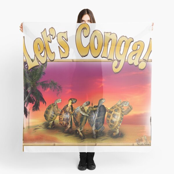 Turtle and Tortoise Conga Line on the Beach at Sunset Scarf
