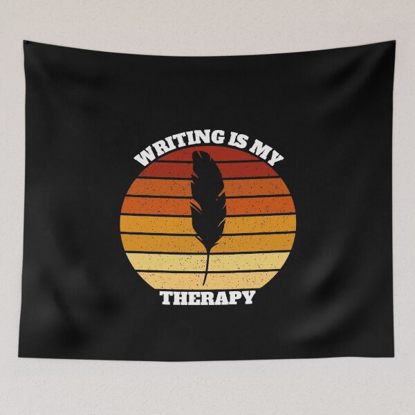 Item preview, Writing Is My Therapy Retro Vintage Sunset designed and sold by Salvadax.