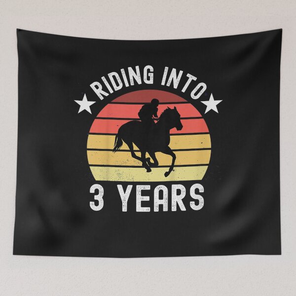 Item preview, Kids Riding into 3 Years horse gifts for 3 year old birthday T-Shirt designed and sold by Lukifo-Caster.