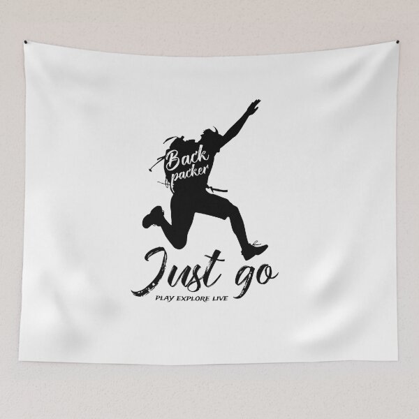 Item preview, JUST GO - Play Explore Live the Back Packer designed and sold by Periko-Drey.