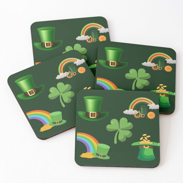 Item preview, St. Patricks Day Clover, Hat And Rainbows  designed and sold by Ellisen Prints.