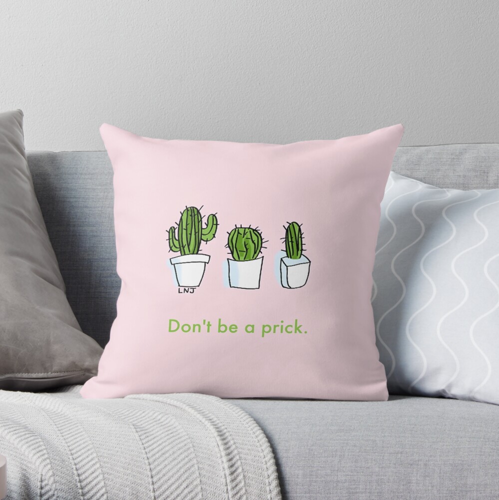 Three Smol Cacti Throw Pillow