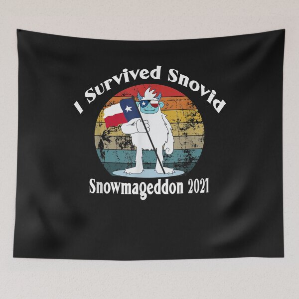 Item preview, Snowmageddon 2021 I Survived Snovid Texas Snow Retro T-Shirt designed and sold by Lukifo-Caster.