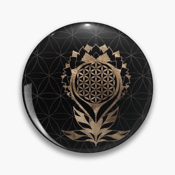 Item preview, Flower of Life Lotus - Black and Gold designed and sold by k9printart.