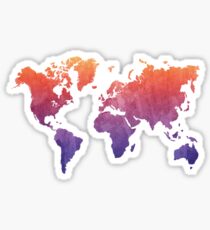 World Map Watercolor Grunge Sticker