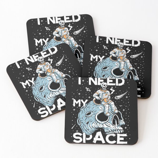 Item preview, I Need My Space | Cool Silhouette of a skull drinking Coffee in space  designed and sold by King Of Skies.