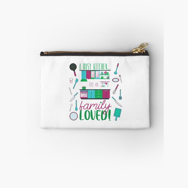 Item preview, A Busy Kitchen...is a Family Loved! (Burg/Aqua/Green on White) designed and sold by PawsitiveMum.