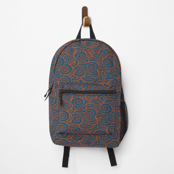 Item preview, Traditional Japanese wave pattern blue red designed and sold by Oni Kanzen.