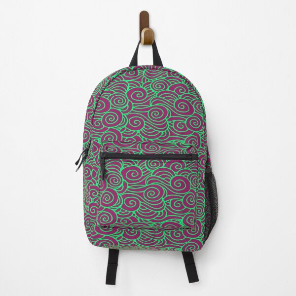 Item preview, Traditional Japanese wave pattern green red designed and sold by Oni Kanzen.
