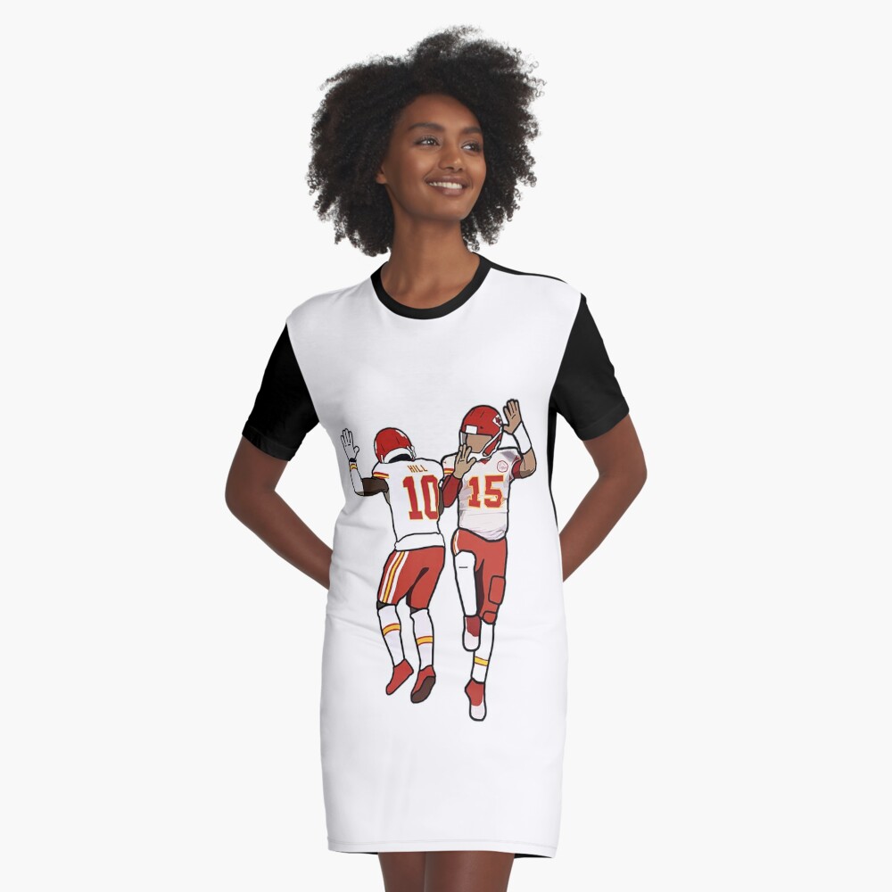 Kansas City Chiefs Women's V-Neck T-shirt Dress Casual Short Sleeve Sundress