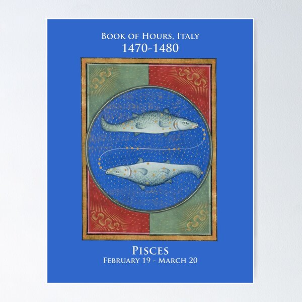 Pisces: constellation, symbol, gemstone Poster for Sale by