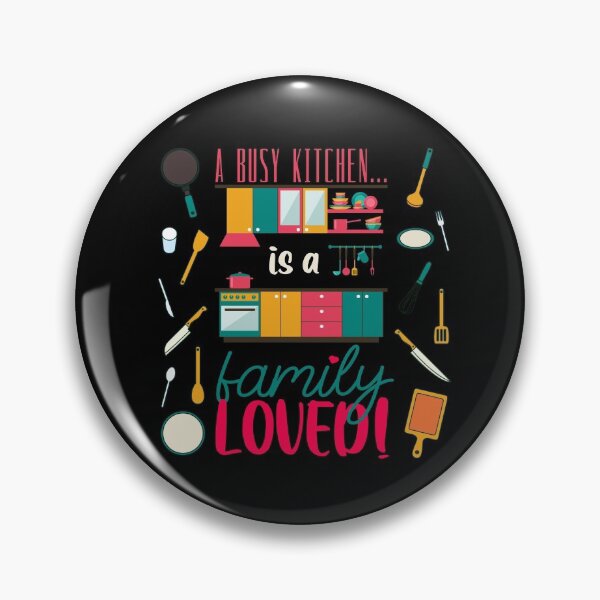 Item preview, A Busy Kitchen...is a Family Loved! (Yellow/Turq/Orange on Black) designed and sold by PawsitiveMum.