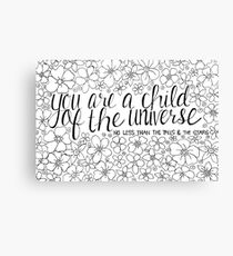 Child of the Universe - Black and White Canvas Print