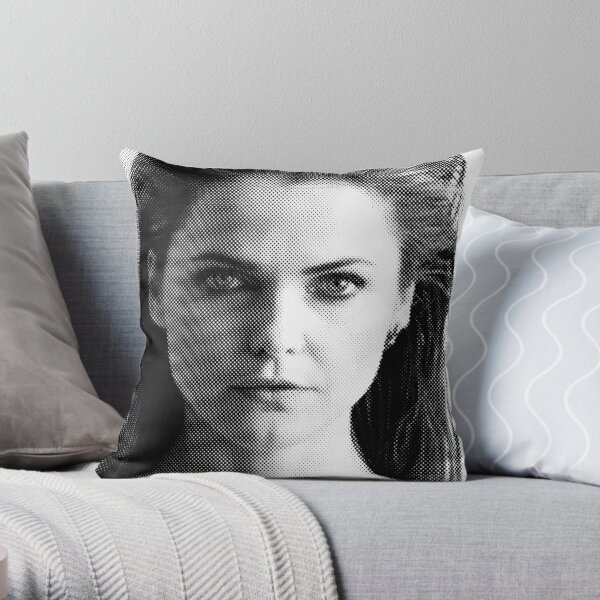 Elizabeth Lail Black & White Portrait Made Of Points | Throw Pillow