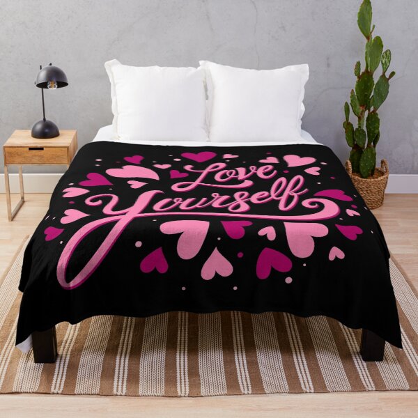 Item preview, Love Yourself with Red & Pink Hearts on Black designed and sold by ReesDesigns.