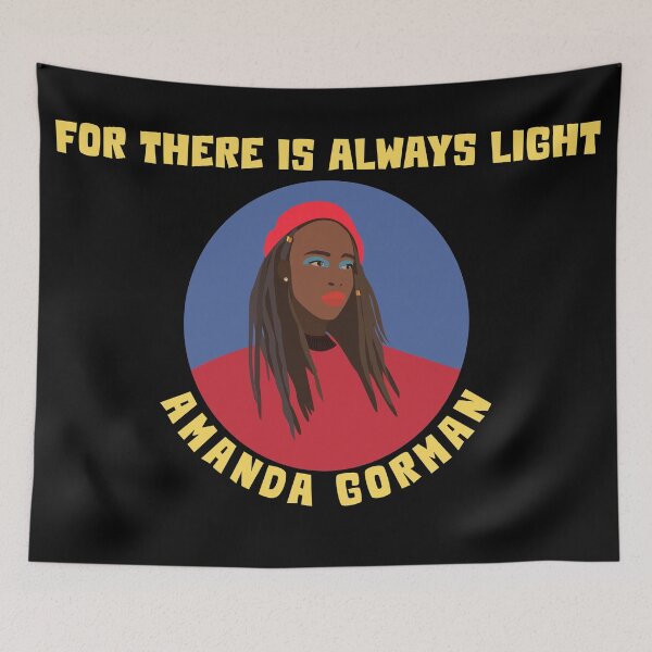 Item preview, Amanda Gorman mask, There is light always light, Amanda Gorman poem,art, The hill we climb, portrait  designed and sold by GalleryArtField.