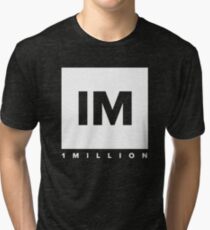 1 MILLION Dance Studio Logo (White Version) Tri-blend T-Shirt