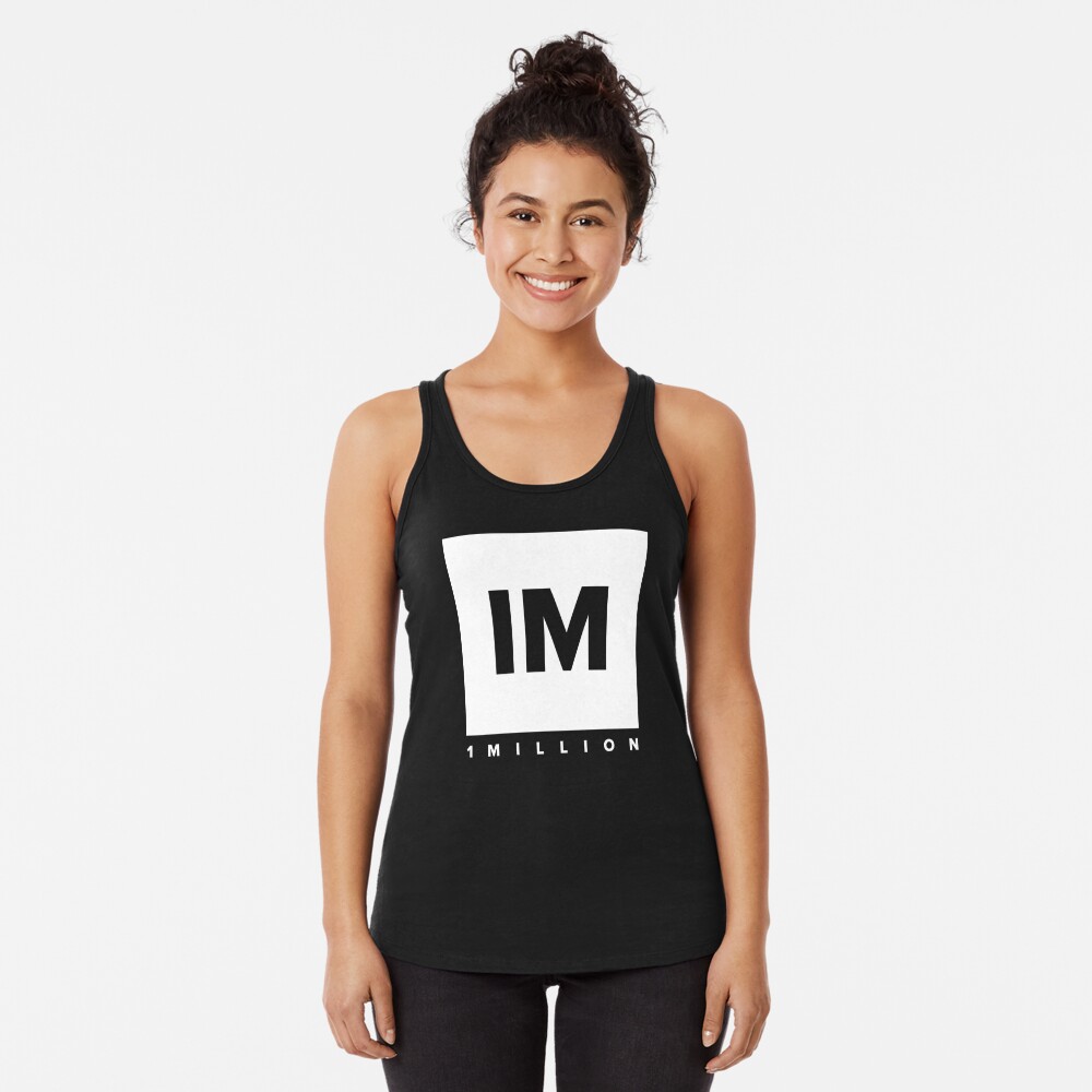1 MILLION Dance Studio Logo (White Version) Racerback Tank Top
